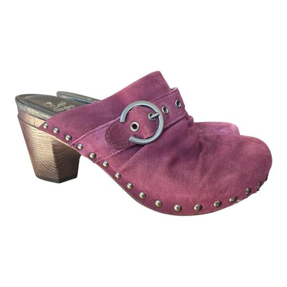 Dansko Nadine Clog Heel Purple Suede Women size 38 US 7.5-8 - Picture 1 of 6